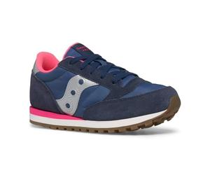 Saucony Originals Jazz Original Sneaker, Navy/Silver/Pink, 3.5 UK