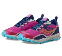 Saucony Peregrine 12 Shield Sneaker, Navy/Turq/Pink, 7 US Unisex Big Kid
