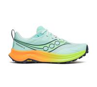 Saucony Peregrine 16 Trail running shoe Women-turquoise, neon yellow, Size 6.5