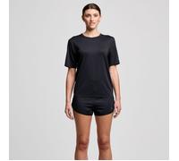 Saucony Stopwatch SS Tee Men's Lightweight and Breathable Running T-Shirt in Black for Optimal Comfort and Performance