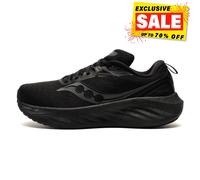 Saucony Triumph 22 Mens Premium Running Shoes Fitness Gym Workout Trainers Black