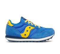 Saucony - Unisex Kids Jazz Sneaker, Blue, Yellow, Grey (Grey/Blue/Yellow), 21.0 cm