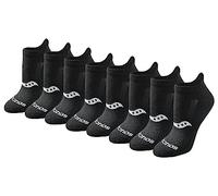 Saucony Women's Multi-pack Performance Heel Tab Athletic Running Socks, Black Solid (8 Pairs), Shoe Size 10-13 UK