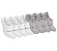 Saucony Women's No Show Cushioned Invisible Liner Socks, Available in S-l (8, 16 Casual, White/Grey (8 Pairs), M (Pack of 8)