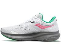 Saucony Women's Ride 16 Sneaker, White/Gravel, 4 UK