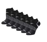 Saucony Women's Rundry Performance Selective Cushion Socks, Available in S-l (6, 12 Pairs), Black, L (Pack of 6)