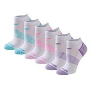 Saucony Women's Selective Cushion Performance No Show Athletic Sport (6 & 12 Pairs) Socks, White Brights Pairs), 8-Mar UK