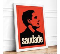 Saudade Portrait Mid-Century Framed Wall Art Print A3 (42×29.7cm) White, Wall Decor for Living Room, Bedroom, Office & Home, Ready to Hang, Art Gift