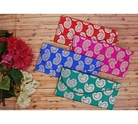 Saudeep India Pack of 5 Raw Silk Money Gift Envelopes Printed Wedding Wedding Birthday Design No.2 Assorted Colours
