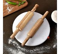 Saudeep India Premium Natural Marble Chakla/Roti Maker 9.5 Inchs Diameter with Wooden Belan (White Chakla with 2 Belan)