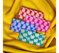 Saudeep India Raw Silk Fabric Brocade Design Money Gift Envelopes for Wedding/Marriage/Birthday(Different Colors) (Pack of 3)