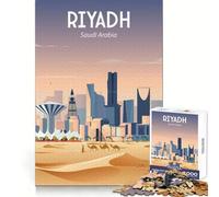 Saudi Arabia 1000 Piece Jigsaw Puzzles for Adults Teenagers Mind Power Stress Relief Fun Secure Lock (38x26cm)