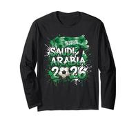 Saudi Arabia 26 Fan Paint Splash S.Arabian Flag Graffiti Art Long Sleeve T-Shirt