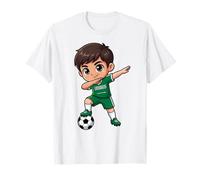 Saudi Arabia Dab Kid Goal Cartoon Saudi Flag for Boys Kids T-Shirt