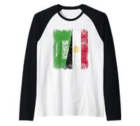 Saudi Arabia Egypt Half Flag Saudi Arabian Egyptian Heritage Raglan Baseball Tee