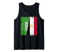Saudi Arabia Egypt Half Flag Saudi Arabian Egyptian Heritage Tank Top