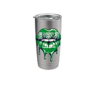 Saudi Arabia Flag Dripping Lips KSA National Pride Art Stainless Steel Insulated Tumbler