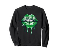 Saudi Arabia Flag Dripping Lips KSA National Pride Art Sweatshirt