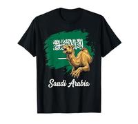Saudi Arabia Flag Roaring Camel Arabian Pride T-Shirt