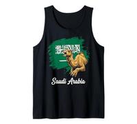 Saudi Arabia Flag Roaring Camel Arabian Pride Tank Top