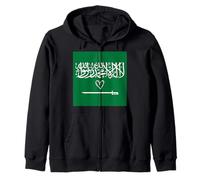 Saudi Arabia Flag Saudi Heart Proud Heritage National Day Zip Hoodie