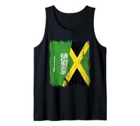 Saudi Arabia Jamaica Half Flag Saudi Arabian Jamaican Jersey Tank Top