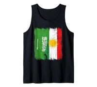 Saudi Arabia Kurdistan Half Flag Saudi Arabian Kurdish Tank Top
