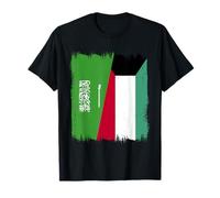 Saudi Arabia Kuwait Half Flag Saudi Kuwaiti Pride T-Shirt
