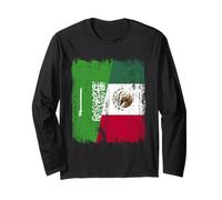 Saudi Arabia Mexico Half Flag Saudi Arabian Mexican Heritage Long Sleeve T-Shirt