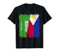 Saudi Arabia Philippines Half Flag Saudi Filipino Jersey T-Shirt
