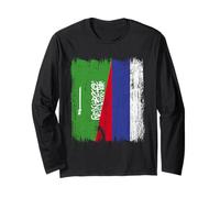 Saudi Arabia Russia Half Flag Saudi Arabian Russian Jersey Long Sleeve T-Shirt