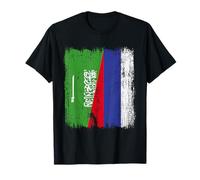 Saudi Arabia Russia Half Flag Saudi Arabian Russian Jersey T-Shirt