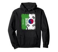Saudi Arabia South Korea Half Flag Saudi South Korean Pullover Hoodie
