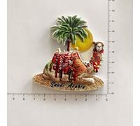 Saudi Arabia Souvenir Magnet - Desert Camel and Palm Tree Motif, 3D Resin Decoration
