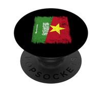 Saudi Arabia Vietnam Half Flag Saudi Arabian Vietnamese PopSockets Adhesive PopGrip
