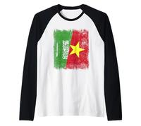 Saudi Arabia Vietnam Half Flag Saudi Arabian Vietnamese Raglan Baseball Tee