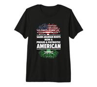 Saudi Arabian American Patriot US Grown Saudi Arabia US Flag Premium T-Shirt