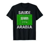 Saudi Arabian Flag Of Arabia Distressed Men Women Kids T-Shirt