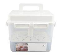 Sauerkraut Container, 5L Wide Mouth Rectangular Pickle Kimchi Press Ferment Korean Cooking Premium Kimchi with Inner Vacuum Lid, Portable Pickle Fermentation Container