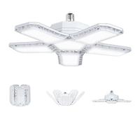 SAUGLAE 80W LED Garage Bulbs, 650W Incandescent Bulbs Equivalent, E27 Large Edison Screw, 9000Lm, 6500K Daylight White, Deformable Lamp with 5 Adjustable Panels for Garage, Warehouse, Pack of 1