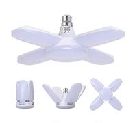 SAUGLAE LED Garage Lights, B22 Deformable 60W 6800LM, Daylight White 6500K, LED Light Bulbs with 4 Adjustable Panels for Garage, Warehouse, Workshop, Basement (Pack of 1)