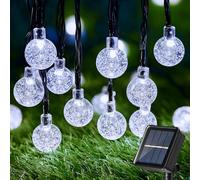 SAUGLAE Solar String Lights 11m/36ft 60 LED Decorative Lights, IP65 Waterproof Indoor | Outdoor Crystal Ball Fairy 8 Modes Lights for Garden, Patio & Festivals (White)