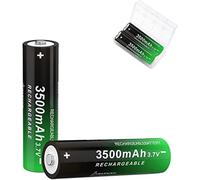 SAUINYP 3,7 Volt Rechargeable Battery, 2 Pack 3500Mah NiMH Battery High Power Lasting Long for Headlamp, Solar Light, LED Flashlight, Electronic Devices etc ZD (button top)