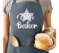 Saukore Star Baker Apron for Women and Men, Funny Baking Gifts for Bakers, Kitchen Cooking Apron with 2 Pockets, Birthday Housewarming Gifts for Wife Husband Mum Son Sister