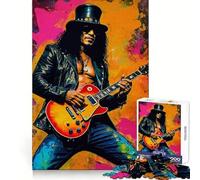 Saul Hudson Slash Guitarist Portrait Jigsaw Puzzle 1000 Piece for Teenagers Brain Workout Toy Serene Time Art Assembly Seasonal Gift (38x52cm)