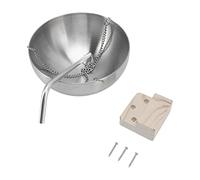 Sauna Aromatherapy Oil Cup | Stainless Steel Hanging Bowl with Wooden Block for Sauna Room/Infrared Sauna | Essential Oil Diffuser & Mineral Stone Holder (L)