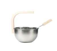 Sauna Bucket - Sauna Aroma Bowl 4L | Stainless Steel Saunaa Bucket With Ladle | Saunaa Accessory Set | Wooden Handle For Turkish Baths | Perr The Bath For The Bath
