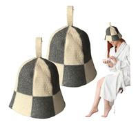 Sauna Cap, 2Pcs Sauna Hat Wool Felt Cap for Men and Women, Eco-Friendly Insulating Headgear for Spa, Steam Room, Bathhouse
