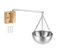 Sauna Cup Essential Oil Bowl with Movable Aluminum Rod, 12 x 6 CM Stainless Steel Sauna Aroma Bowl for Indoor Outdoor Home Spa