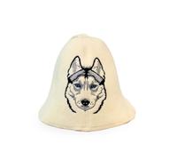 SAUNA GURU Husky Hat - 100% Organic Wool Felt Cap, Banya Hair Protector, Embroidered Russian Sauna Accessory, Gifts for Men and Women